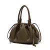 Women's Ruched Cloud Tote Bag Soft Faux Leather Drawstring Handbag