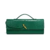 Black Snake‑Pattern Long Baguette Handbag