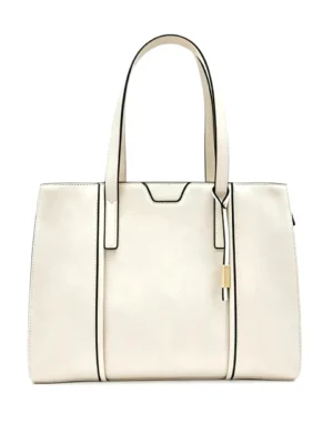 Women white faux leather work tote bag bulk wholesale office commuter shoulder handbag