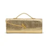 Black Snake‑Pattern Long Baguette Handbag