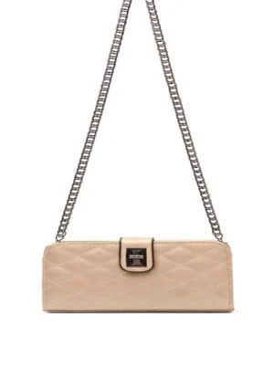 Chain Shoulder Bag Beige Long Baguette Handbag