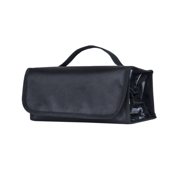 Portable Black Oxford Roll‑Up Makeup Brush Bag Foldable Cosmetic Organizer Pouch
