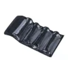 Portable Black Oxford Roll‑Up Makeup Brush Bag Foldable Cosmetic Organizer Pouch