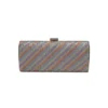 Stripe Glitter Hard‑Shell Clutch Bag Metal Snap‑Lock Long Evening Purse