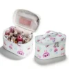 Cute Cartoon Rabbit Print Corduroy Cosmetic Bag Portable Travel Makeup Case