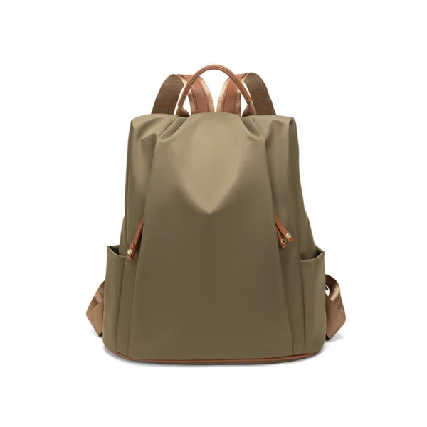 khaki‑green‑nylon‑women‑anti‑theft‑backpack Khaki‑Green Nylon Women Anti‑theft Backpack
