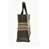 06-1 Side view of structured geometric tote bag showing depth and handle drop Women's Geometric Pattern Tote Bag Structured Top-Handle Handbag