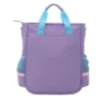 07-1 Close‑up of durable oxford fabric and rubber brand patch on kids tutoring bag Purple‑Blue Color Block Kids Tote Backpack