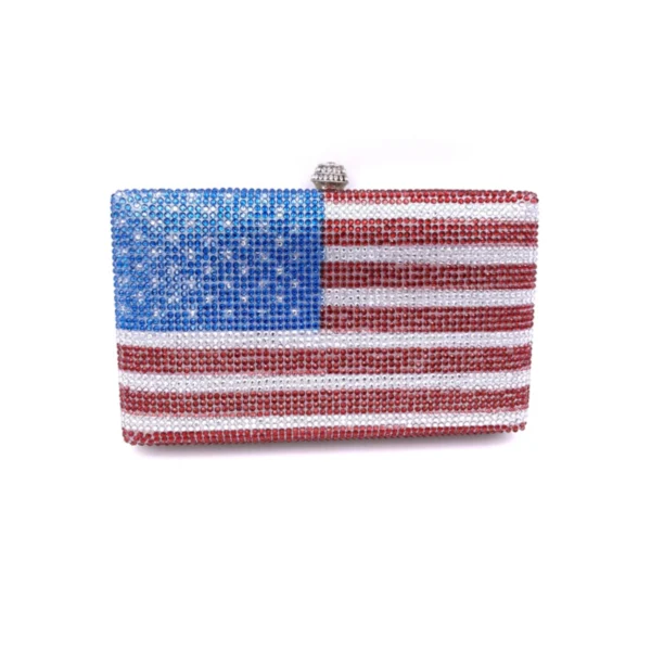 07 stars‑stripes‑pattern‑full‑rhinestone‑hard‑shell‑evening‑clutch‑bag Clutch Bag Stars‑and‑Stripes Pattern Full‑Rhinestone Evening Purse