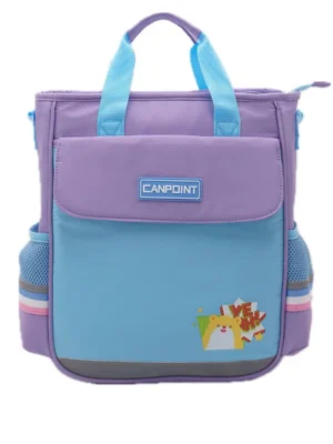 Purple‑Blue Color Block Kids Tote Backpack