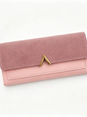 RoseVerve Women's Long Wallet with V Metal Clasp, Multi-Card Slot Purse with ID Window Wholesale