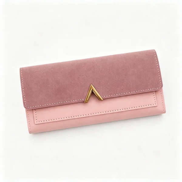 RoseVerve Women's Long Wallet with V Metal Clasp, Multi-Card Slot Purse with ID Window Wholesale