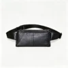 RusticWaist Vintage Leather Fanny Pack with Dual Zip, Retro Waist Bag with Adjustable Strap
