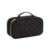 Black Diamond Quilted Nylon Cosmetic Bag Portable Travel Makeup Pouch