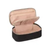 Black Diamond Quilted Nylon Cosmetic Bag Portable Travel Makeup Pouch