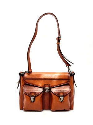 ForgeTread Vintage Leather Cargo Messenger Bag