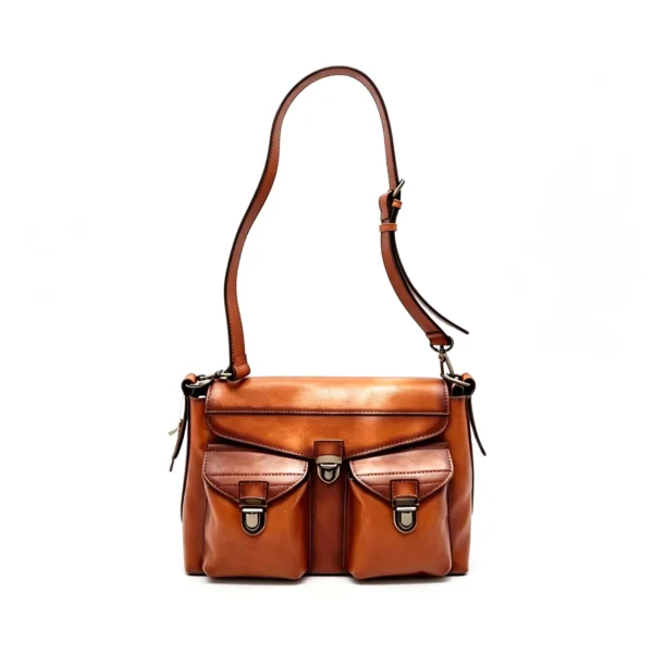 ForgeTread Vintage Leather Cargo Messenger Bag