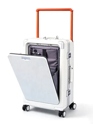 20 Inch Wide Handle Aluminum Frame Carry-on Luggage with Front Laptop Pocket