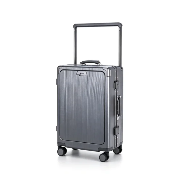 20 Inch Wide Handle Aluminum Frame Carry-on Luggage with Front Laptop Pocket