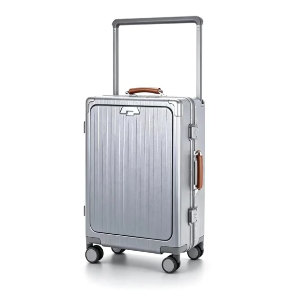 20 Inch Wide Handle Aluminum Frame Carry-on Luggage with Front Laptop Pocket