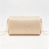 LumiClutch Gold Glitter Evening Clutch with Chain Strap, Shimmer Envelope Party Bag with Metal Trim