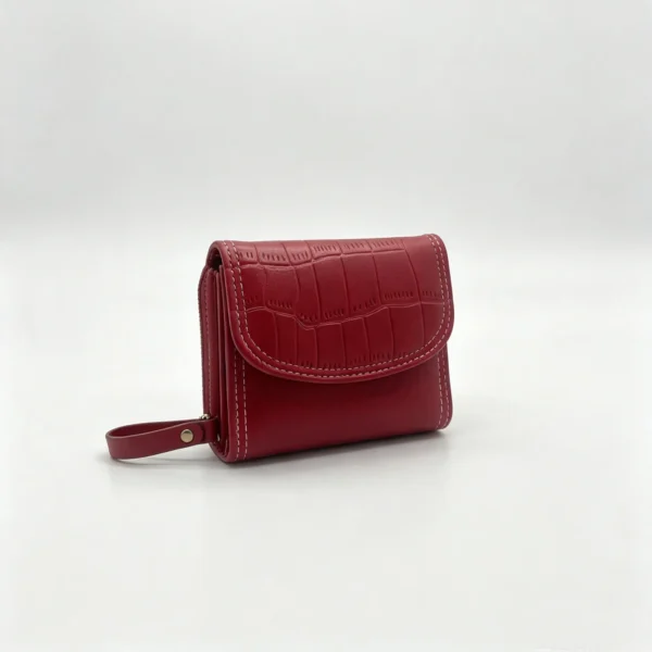 CrimsonFold OEM Croc-Embossed Wristlet Wallet with Accordion Card Slots