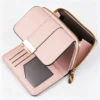 BlushLock Pink Short Wallet with Metal Clasp and Zip Top, Women's Small PU Leather Purse with Card Slots