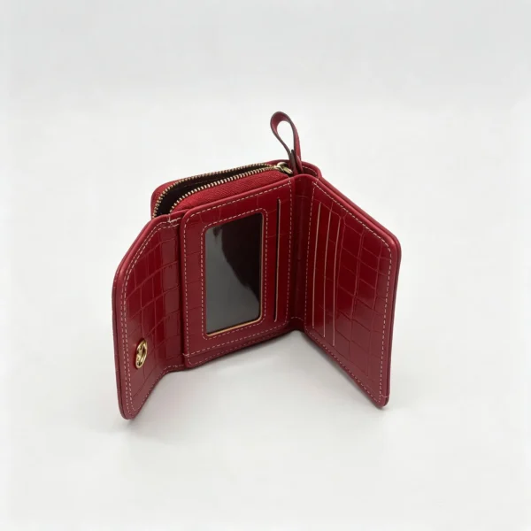 CrimsonFold OEM Croc-Embossed Wristlet Wallet with Accordion Card Slots