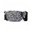 LeopardSling Leopard Print Fanny Pack with Braided Zip Pull, Animal Print Waist Bag, Classic/Snow Leopard