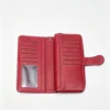 RougeHeritage Red Vintage Long Wallet with Wristlet, Oil-Wax Leather Purse with Perforation and Card Slots