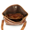 ArtisanPost Cognac Distressed Leather Messenger Bag with Magnetic Flap, Vintage Brown Crossbody with Back Zip