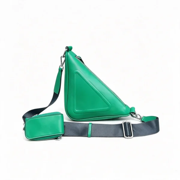 TriAngle Geometric Triangle PU Leather Crossbody Bag, Angular Sling Bag with Mini Coin Pouch, Multi-Color