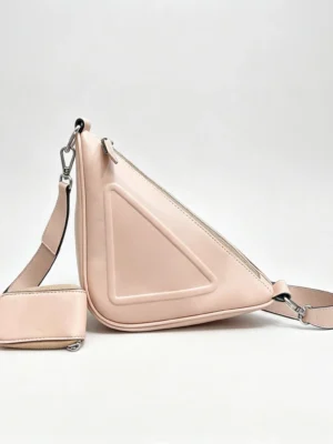 TriAngle Geometric Triangle PU Leather Crossbody Bag, Angular Sling Bag with Mini Coin Pouch, Multi-Color