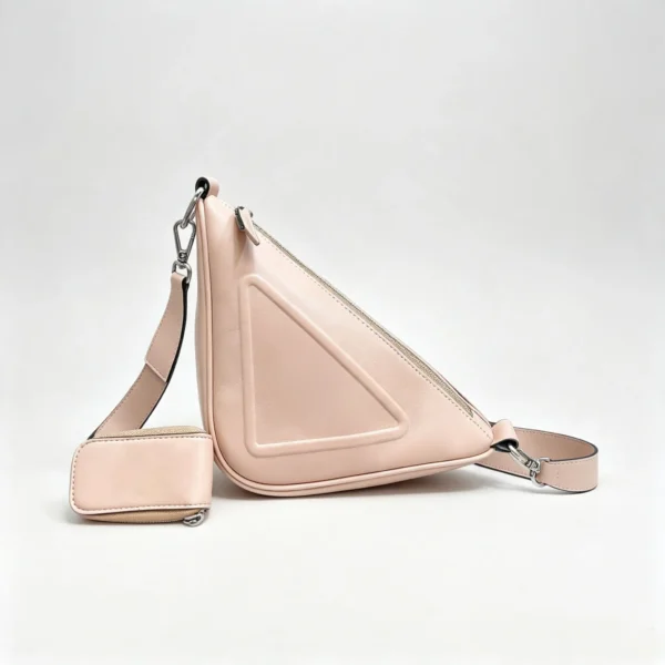 TriAngle Geometric Triangle PU Leather Crossbody Bag, Angular Sling Bag with Mini Coin Pouch, Multi-Color