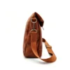 ArtisanPost Cognac Distressed Leather Messenger Bag with Magnetic Flap, Vintage Brown Crossbody with Back Zip