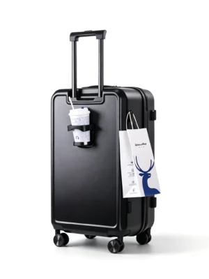 20 Inch Minimalist Hard Shell Carry-on Luggage with Cup Holder & Side Hook