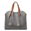 Women Color‑Block Ruched Tote Handbag