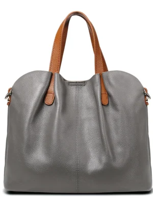 ZA08-1 women‑color‑block‑ruched‑tote‑handbag‑front‑view.jpg Women Color‑Block Ruched Tote Handbag
