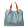 Women Color‑Block Ruched Tote Handbag
