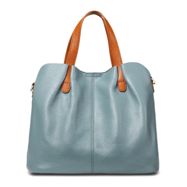 Women Color‑Block Ruched Tote Handbag