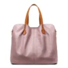 Women Color‑Block Ruched Tote Handbag