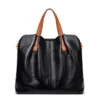 Women Color‑Block Ruched Tote Handbag