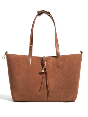 Women Suede Leather Tote Shoulder Bag