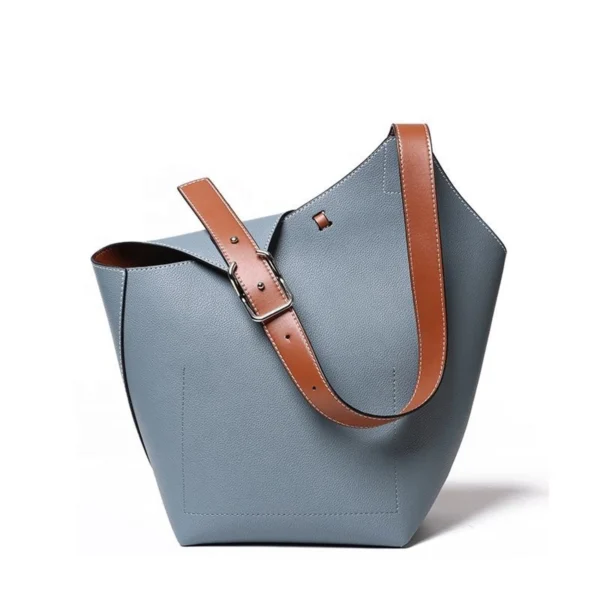Women Color‑Block Bucket Tote Shoulder Bag