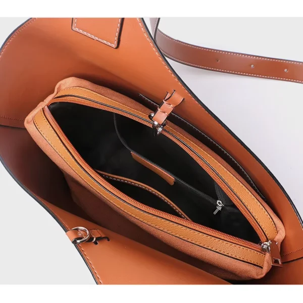Women Color‑Block Bucket Tote Shoulder Bag