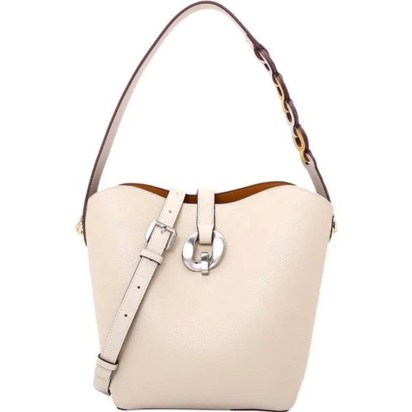 Women Two‑Tone Chain Bucket Crossbody Shoulder Bag