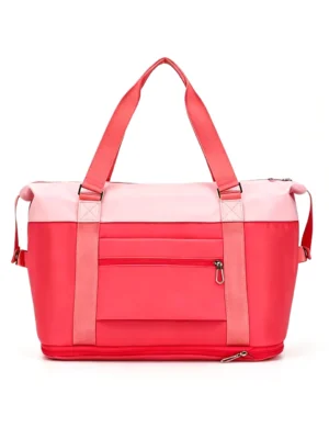 FlexiCarry Color-Block Travel Duffel with Shoe Compartment, Sporty Weekend Bag with Custom Logo