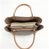 Monogram PVC Tote Handbag, Top Handle Work Bag With Removable Shoulder Strap