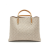 Monogram PVC Tote Handbag, Top Handle Work Bag With Removable Shoulder Strap