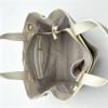 Geometric Stitch White Tote Bag Smooth PU Leather Top Handle Work Handbag With Detachable Strap